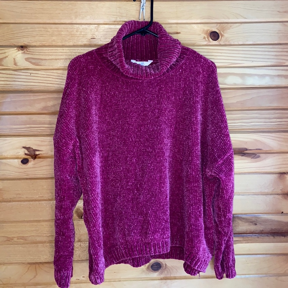Pink turtleneck sweater